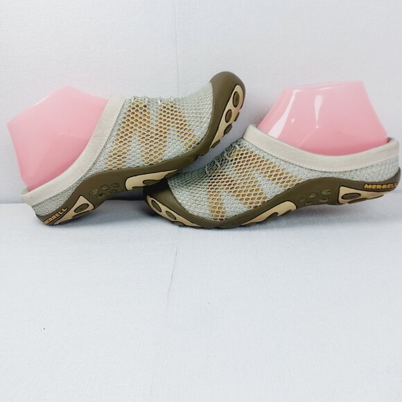 Merrell Women's Sea Grass Green Kula Logo Mesh Slip-On Casual Slides Size 7 - Picture 2 of 12